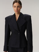 Charlotte Blazer Linen&Wool Ocean